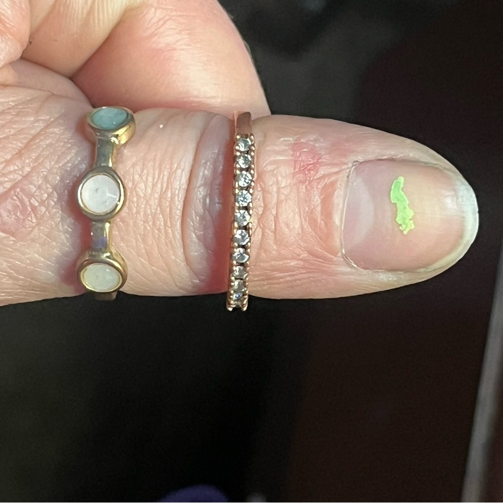 Gold-Tone Rhinestone Eternity Band Ring - Clear Stones